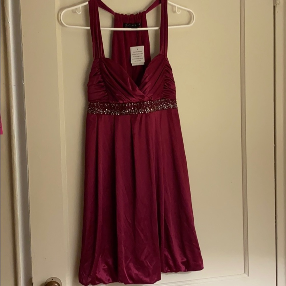 NWT City Studio wine dress with sequins